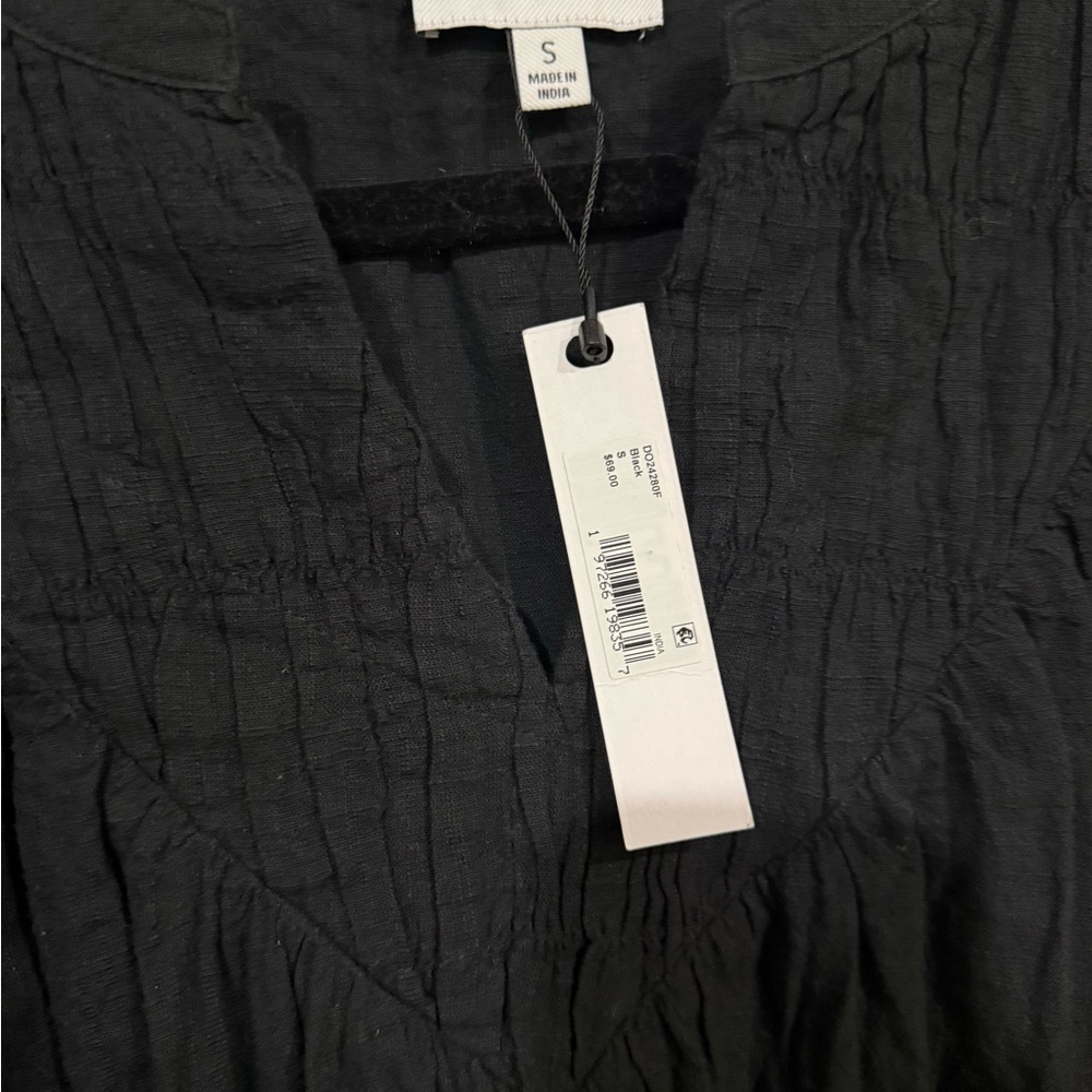 Steve Madden Black Boho Peasant Top | Flowy Cotton Blouse Size S NWT - Picture 6 of 7